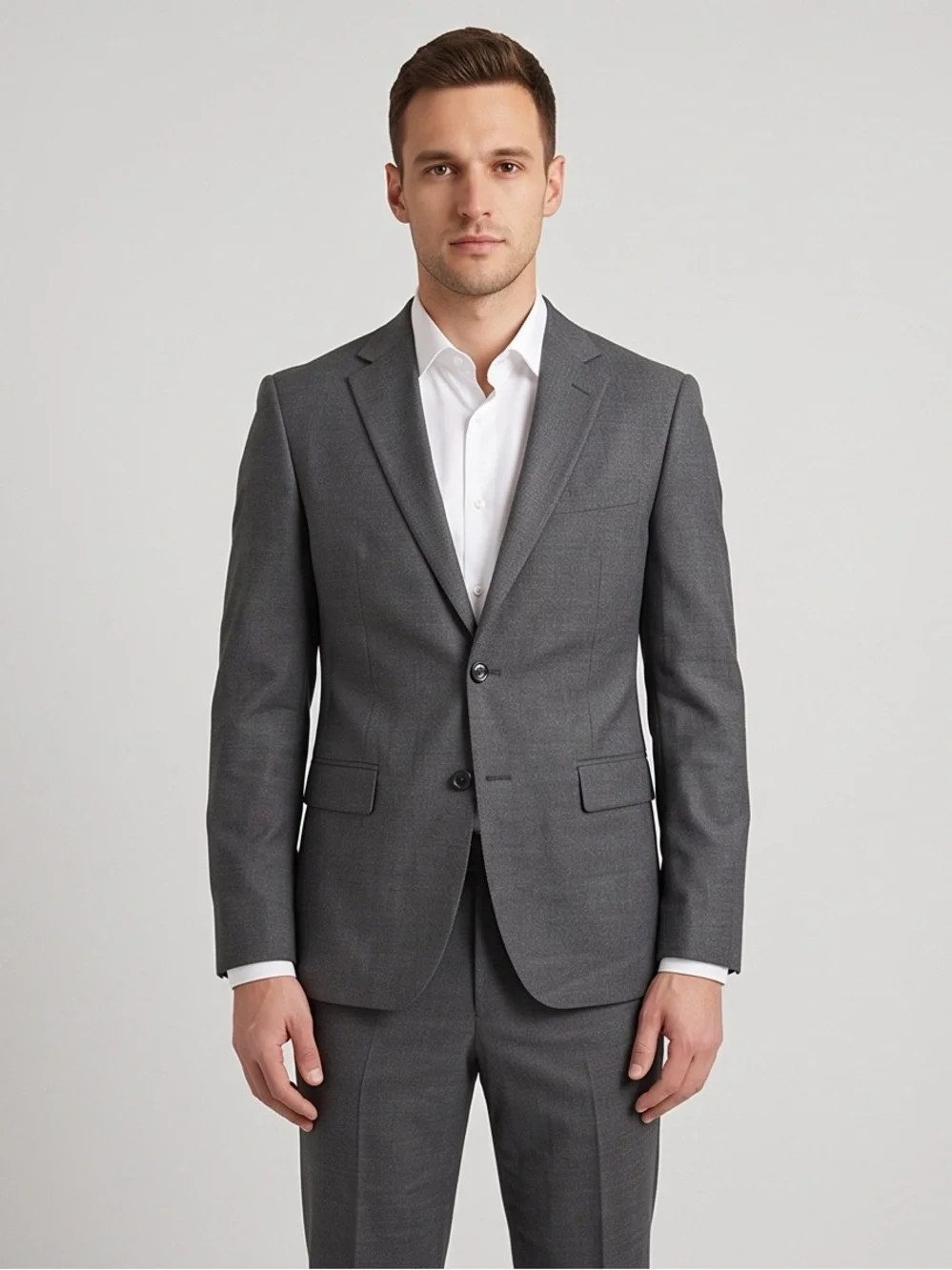 Haggar Men's Charcoal Gray Two-Button Suit Jacket